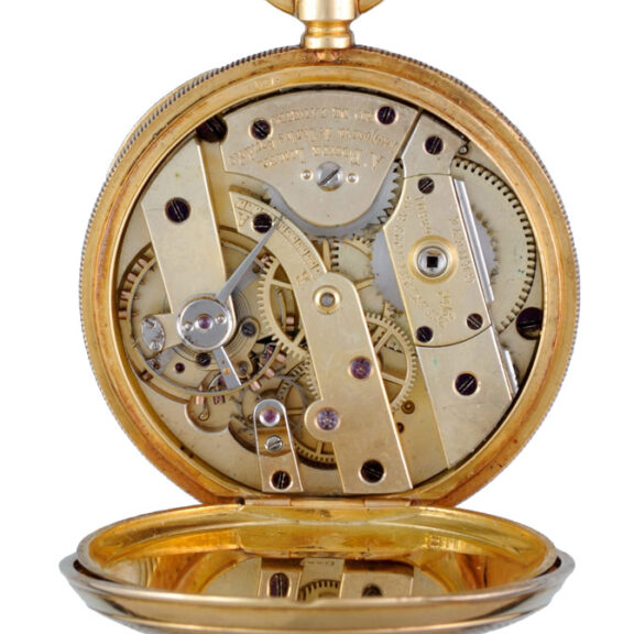 Gold Swiss lever by Patek Philippe with enamel portrait Circa 1883 Gold Swiss lever by Patek Philippe with enamel portrait Circa 1883