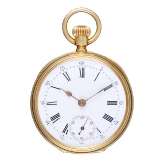 Gold Swiss lever by Patek Philippe with enamel portrait Circa 1883