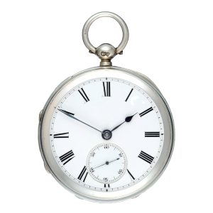 A small English duplex in a silver open face case Circa 1883