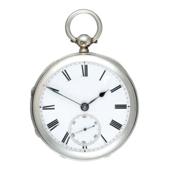 A small English duplex in a silver open face case Circa 1883