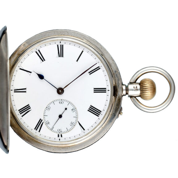 An English lever pocket watch in silver full hunter case Circa 1884 An English lever pocket watch in silver full hunter case Circa 1884