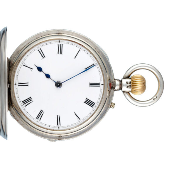 Swiss silver half-hunting cased lever pocket watch Circa 1884 Swiss silver half-hunting cased lever pocket watch Circa 1884