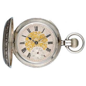 A silver quarter repeater with concealed erotic scene Circa 1885