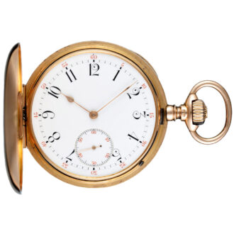 Swiss lever pocket watch in rose gold full hunter case Circa 1886 Swiss lever pocket watch in rose gold full hunter case Circa 1886