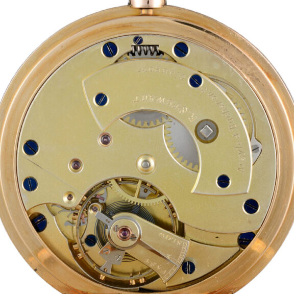 Swiss lever pocket watch in rose gold full hunter case Circa 1886 Swiss lever pocket watch in rose gold full hunter case Circa 1886
