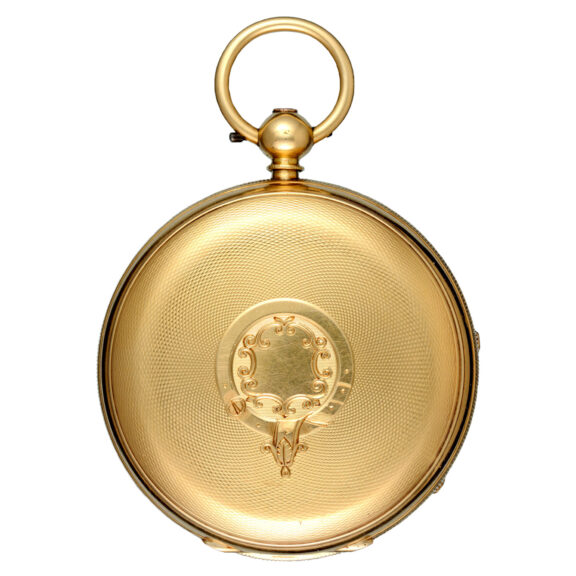 An English lever in engine turned gold open face case Circa 1887 An English lever in engine turned gold open face case Circa 1887