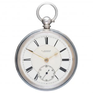 Rare Massey type 4 fusee lever in silver open face case Circa 1888