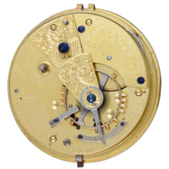 Large fusee lever with silver dial in silver open face case Circa 1889