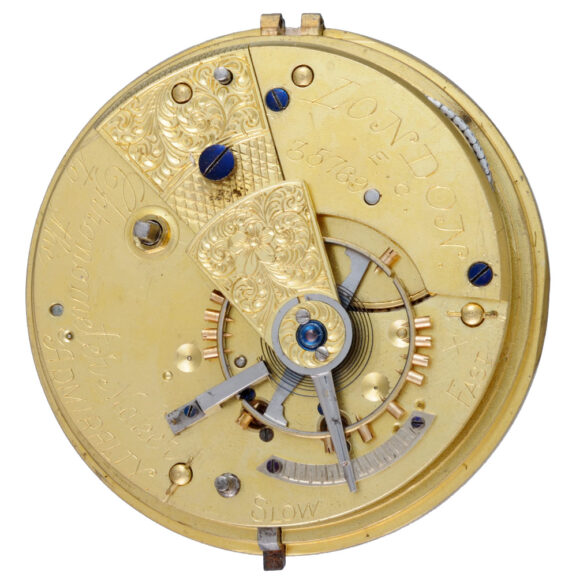 Large fusee lever with silver dial in silver open face case Circa 1889 Large fusee lever with silver dial in silver open face case Circa 1889