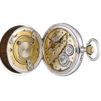 German lever with double sided calendar in silver case Circa 1890