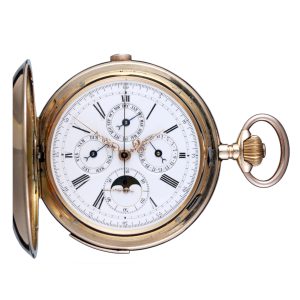Swiss repeating chronograph with moon phases Circa 1890