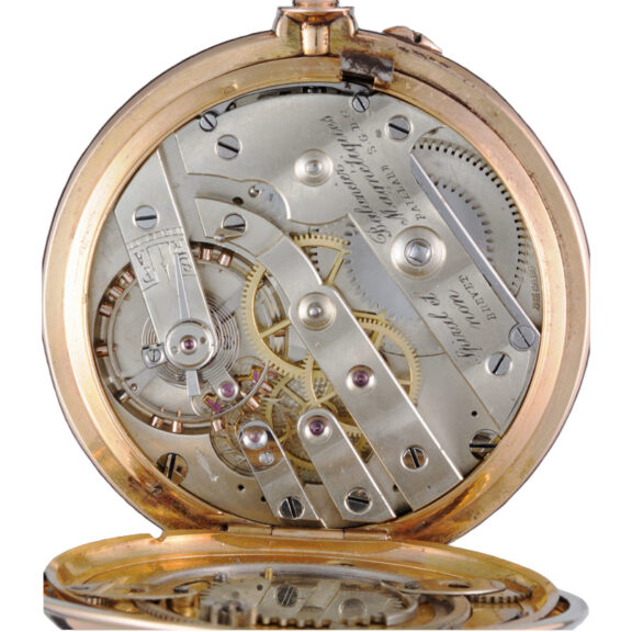 Swiss gold lever with double sided calendar Circa 1890 Swiss gold lever with double sided calendar Circa 1890