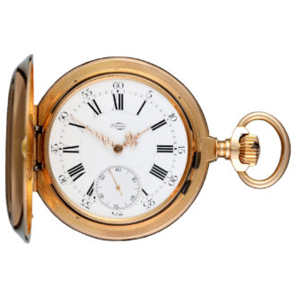 Gold chronometer in an engine turned full hunter case Circa 1890 