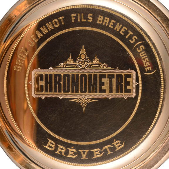 Gold chronometer in an engine turned full hunter case Circa 1890 Gold chronometer in an engine turned full hunter case Circa 1890
