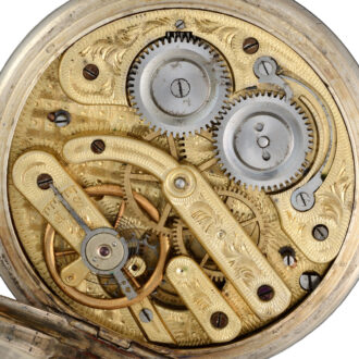 Swiss silver cylinder watch with unusual masked dial Circa 1890