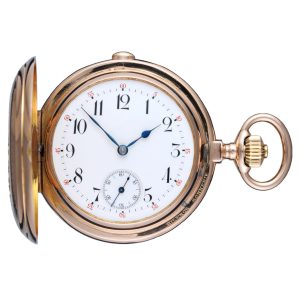 Grande sonnerie clockwatch in a gold full hunter case Circa 1890