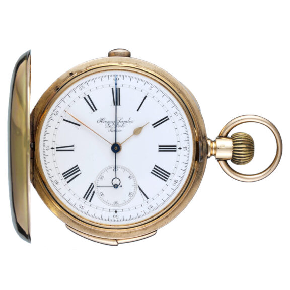 Quarter repeating chronograph in gold full hunter case Circa 1890