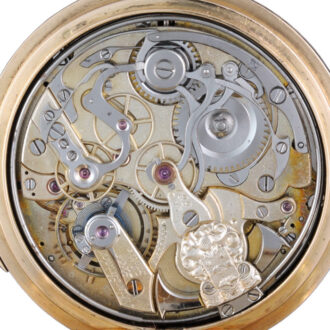 Quarter repeating chronograph in gold full hunter case Circa 1890