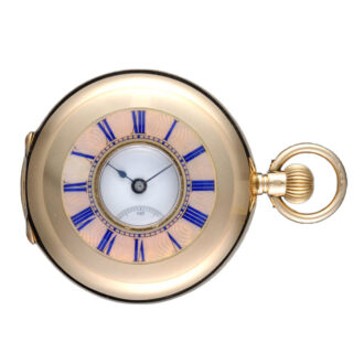 Swiss 18 Carat gold half hunting cased lever watch Circa 1890