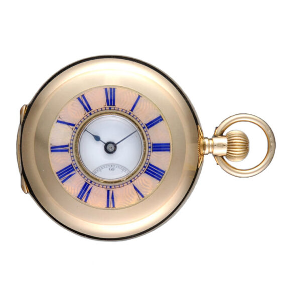 Swiss 18 Carat gold half hunting cased lever watch Circa 1890