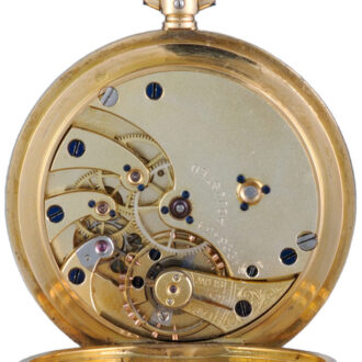 Swiss 18K gold half hunting cased lever watch Circa 1890