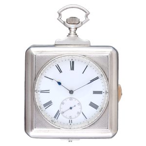 Square Swiss silver minute repeating lever watch Circa 1890