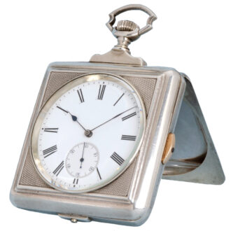 Square Swiss silver minute repeating lever watch Circa 1890