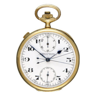 Unusual gold Swiss split seconds lever chronograph Circa 1890