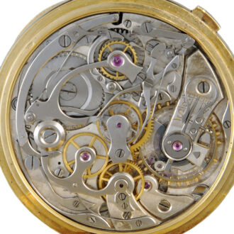 Unusual gold Swiss split seconds lever chronograph Circa 1890