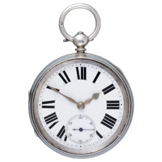 English silver open faced lever pocket watch Circa 1890