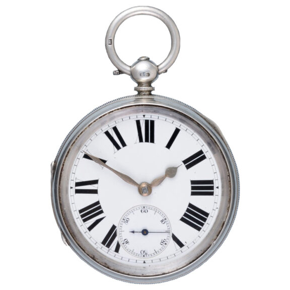 English silver open faced lever pocket watch Circa 1890