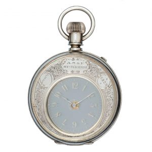 A Swiss mystery watch in a silver double sided case Circa 1890