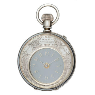A Swiss mystery watch in a silver double sided case Circa 1890