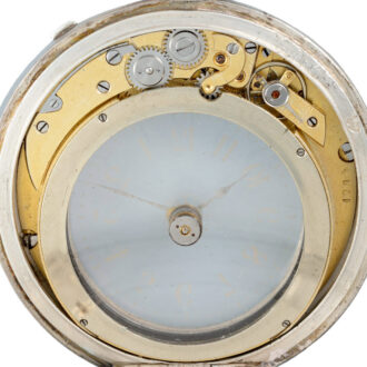 A Swiss mystery watch in a silver double sided case Circa 1890