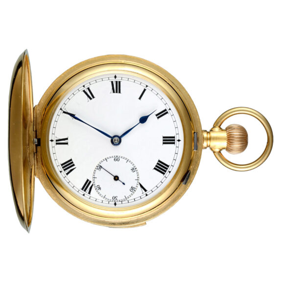 Swiss gilt hunting cased quarter repeating lever Circa 1890 Swiss gilt hunting cased quarter repeating lever Circa 1890
