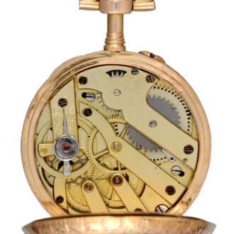 Swiss gold and enamel open faced cylinder watch Circa 1890
