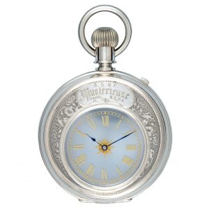 A Swiss mystery watch in a silver double sided case Circa 1890