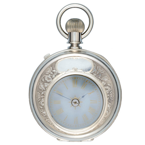 A Swiss mystery watch in a silver double sided case Circa 1890 A Swiss mystery watch in a silver double sided case Circa 1890