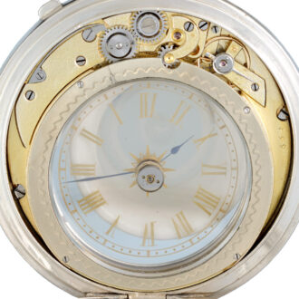 A Swiss mystery watch in a silver double sided case Circa 1890 A Swiss mystery watch in a silver double sided case Circa 1890