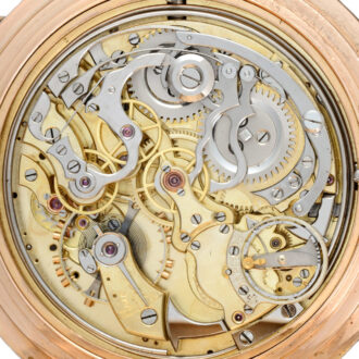 A minute repeating calendar in a gold full hunter case Circa 1890