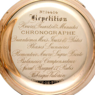 A minute repeating calendar in a gold full hunter case Circa 1890
