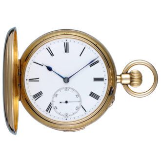 A fine minute repeating lever in a gold full hunter case Circa 1891