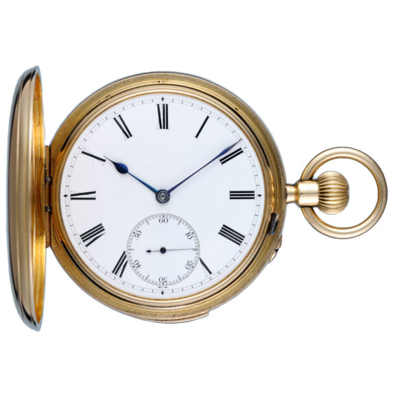 A fine minute repeating lever in a gold full hunter case Circa 1891