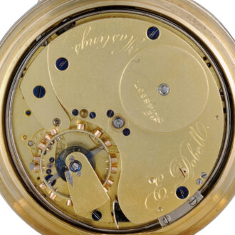 A fine minute repeating lever in a gold full hunter case Circa 1891