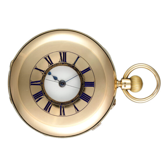 English 18K gold half-hunting cased chronograph Circa 1891