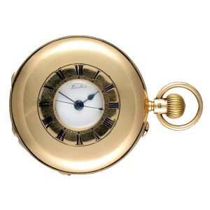 English centre seconds lever in a gold half hunter case Circa 1893
