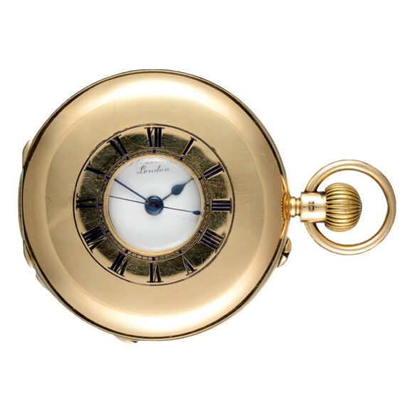 English centre seconds lever in a gold half hunter case Circa 1893