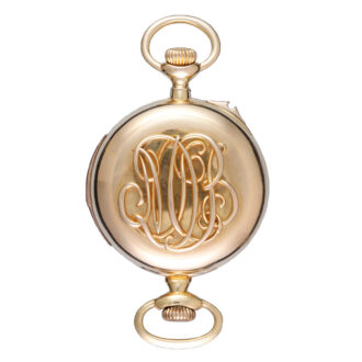 Swiss minute repeating lever in a gold open face case Circa 1894