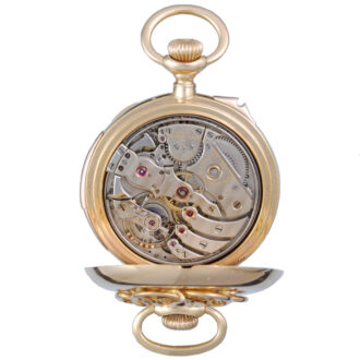 Swiss minute repeating lever in a gold open face case Circa 1894