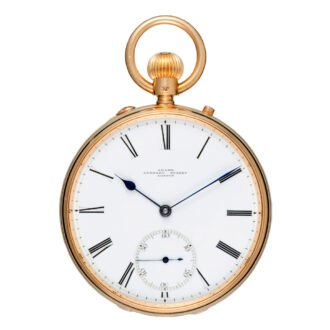 Gold English keyless fusee chronometer pocket watch Circa 1895